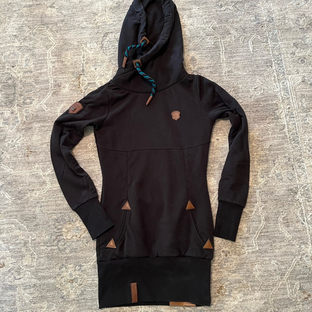 Authentic Naketano Tunic-Length Pull On Hoodie Sweatshirt EUC